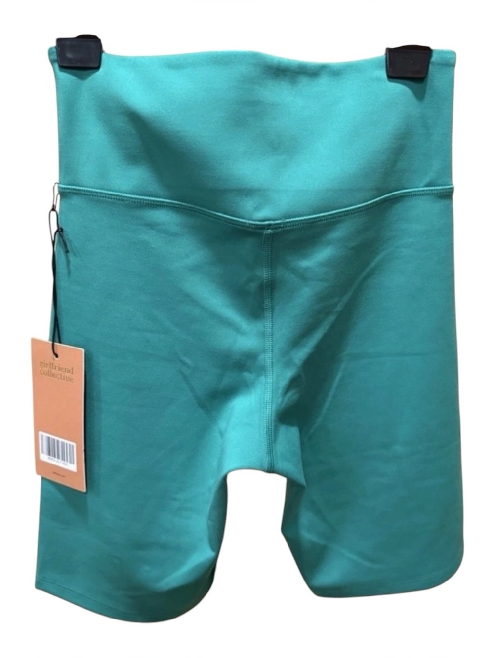 Girlfriend Collective Bike Shorts High Rise Compressive Teal Green S - Picture 2 of 5